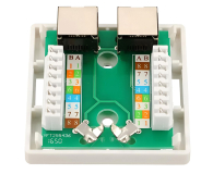 ExtraLink  Gniazdo natynkowe 2x port RJ45 STP 5e (biała) - 1323216 - zdjęcie 3